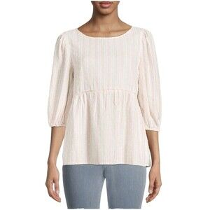 Women's Boho Top Textured with Peplum Sz Large 12-14